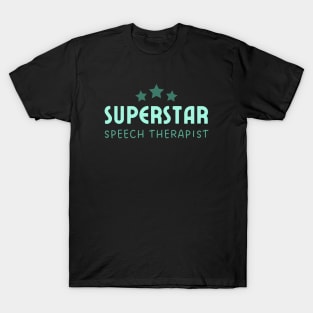 Speech Therapist Superstar – Typography – Mint Green T-Shirt